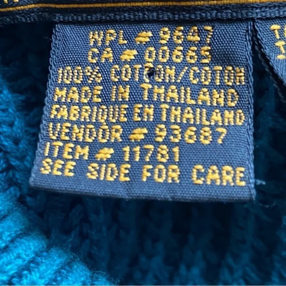 Y2K Eddie Bauer Henley Sweater Men Large TALL Cotton Chunky Knit Preppy Gorpcore - Picture 10 of 13